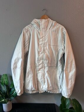 Rare Burton Cream Pinstripe Ski/ Snowboard Snow Jacket Size Medium